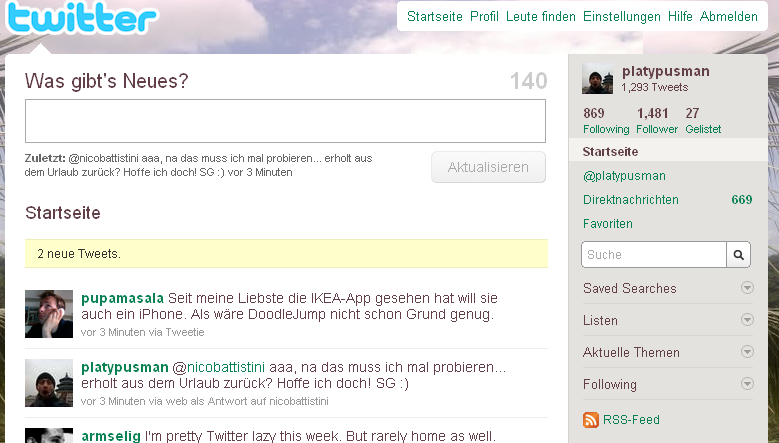 Twitter Home Deutsch