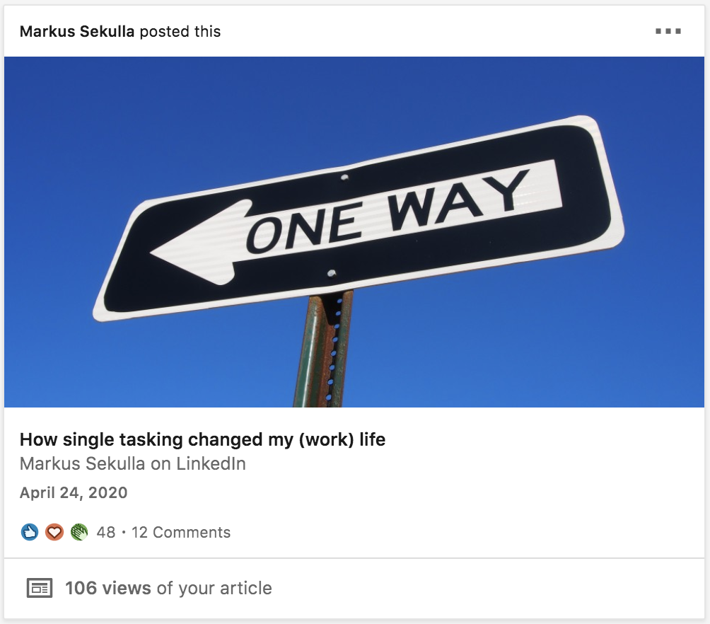 Artikel auf LinkedIn weniger Views als Posts. ErklÃ¤rung zur Viewzahl